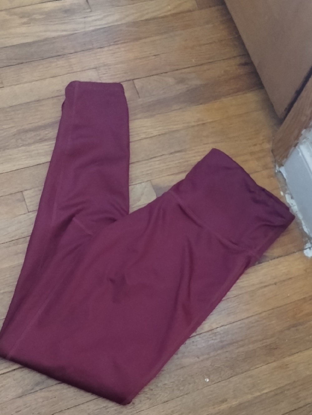 High-Waist Burgundy Leggings